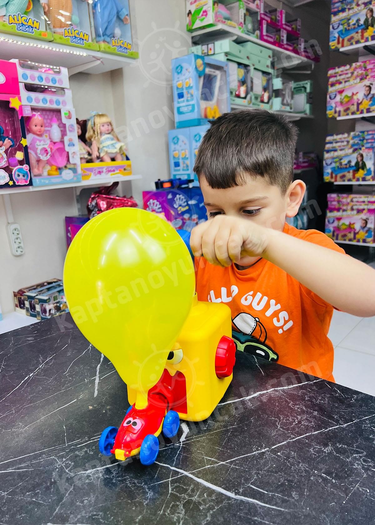 Erdem Pompalı Balon Şişiren Fırlatıcılı Araba Balon Gücü Araba