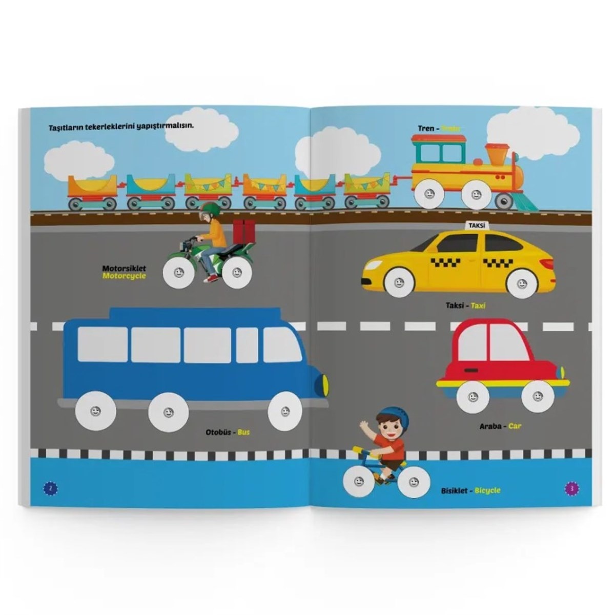 İlk Sticker Kitabım 2-4 Yaş / Yapıştır-Çiz-Boya (Taşıtlar-Hayvanlar-Yiyecekler)