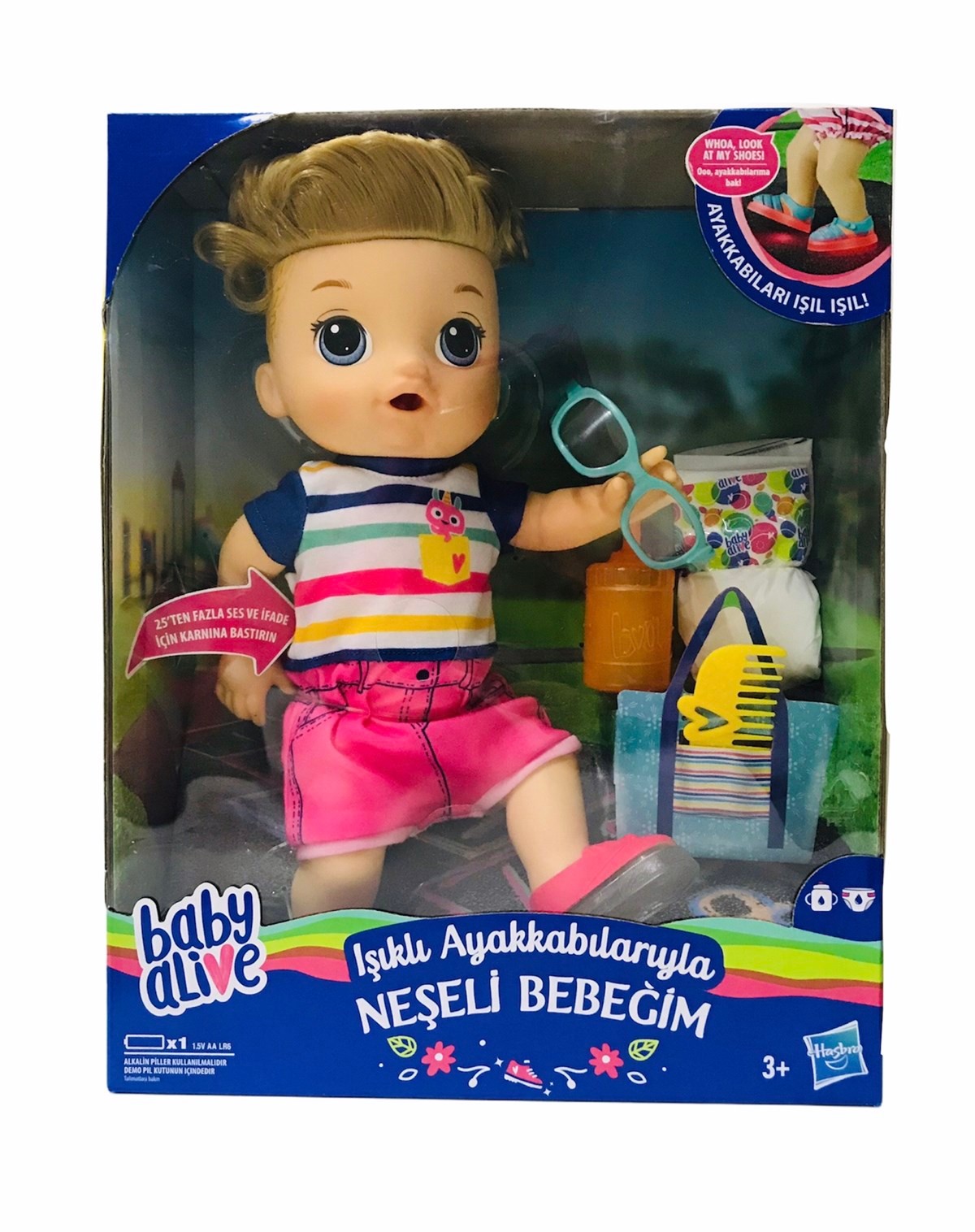 Baby Alive Neşeli Erkek Bebeğim Işıklı Ayakkabılı