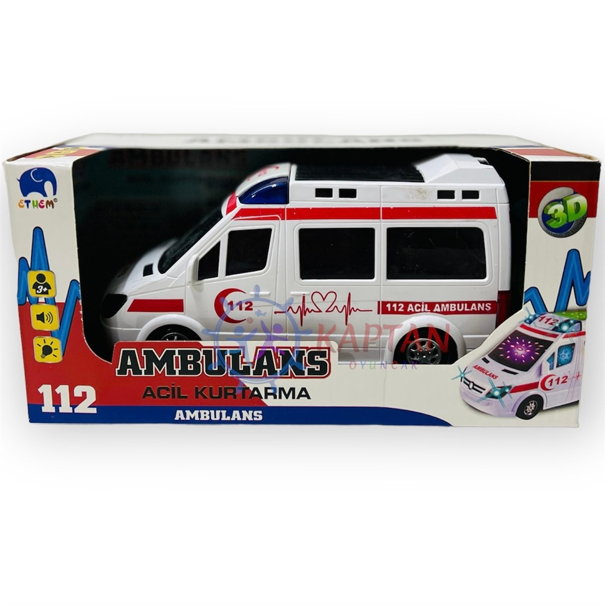 CanAli Sensörlü Sesli Işıklı 112 Ambulans Arabası