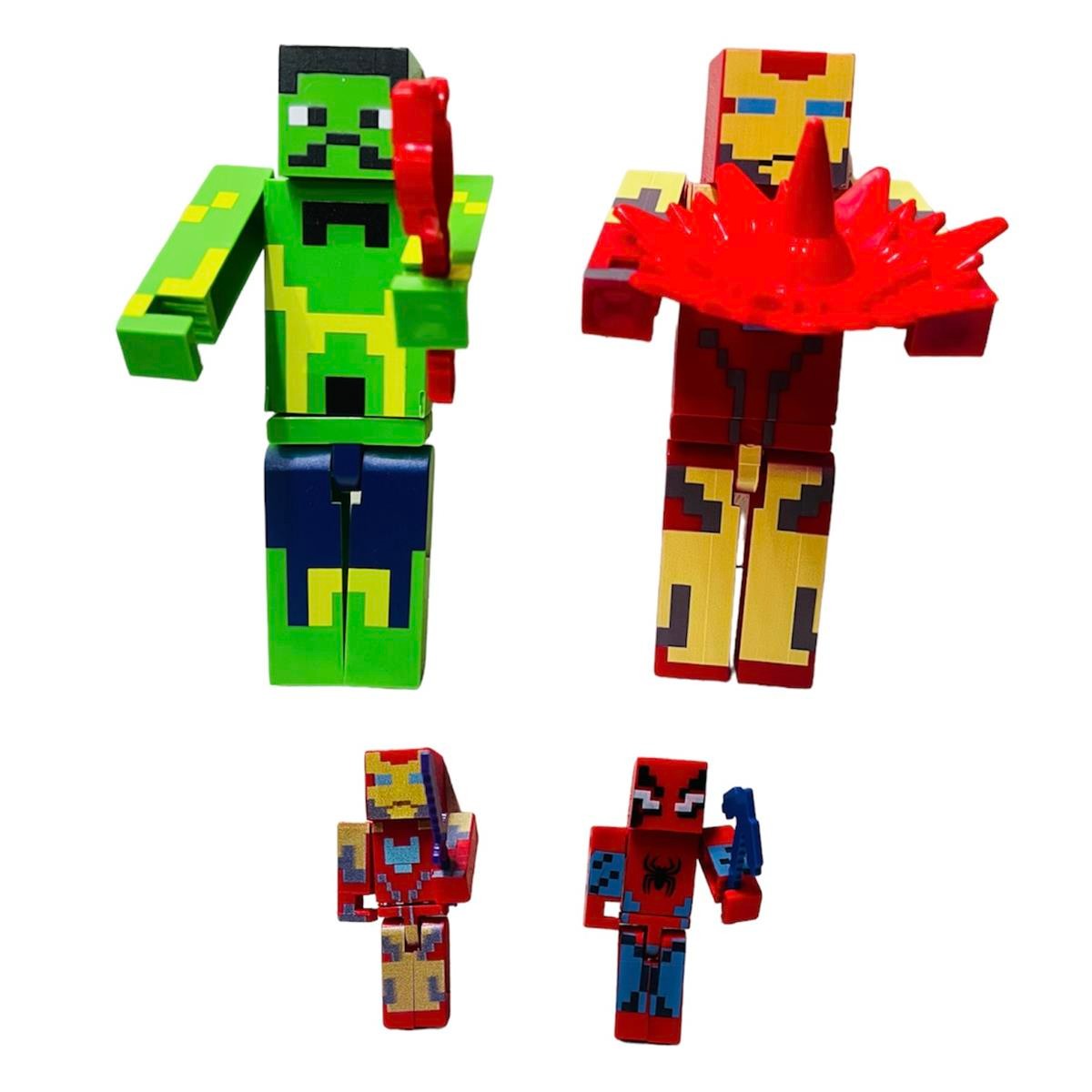 Minecraft Örümcek Adam İron Man Hulk Figür Oyuncak 15 Parça
