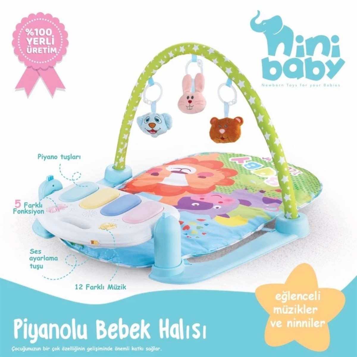 Erdem Piyanolu Oyun Halısı - Nini Baby Nini Piyanolu