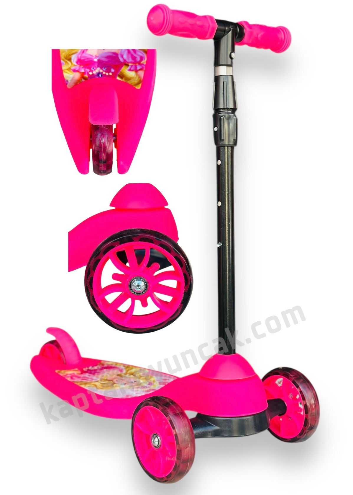 Işıklı Scooter Ayarlanabilir Direksiyon Max 55 Kg 