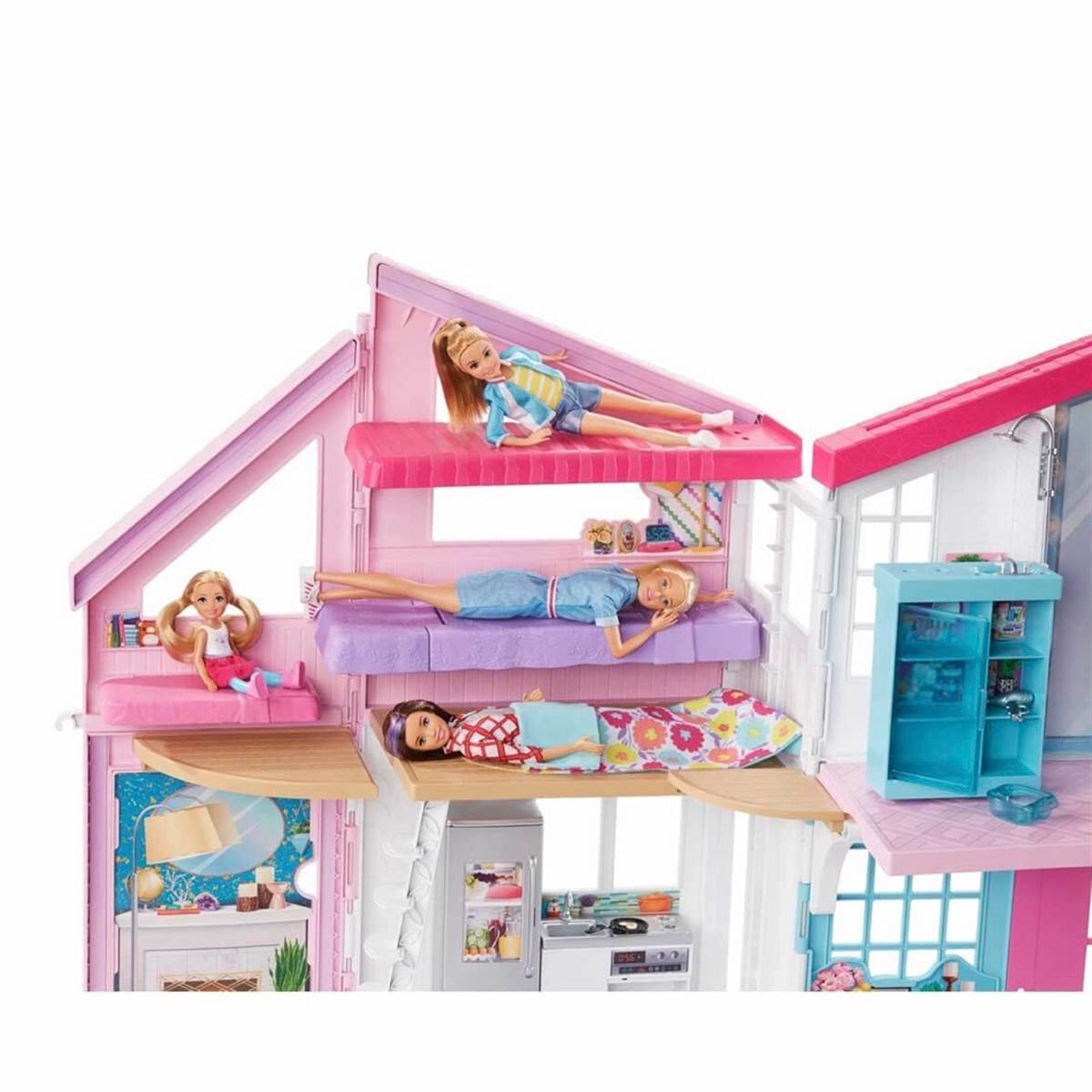 Barbie'nin Muhteşem Malibu Evi - Pembe Kutu - 6 Odalı