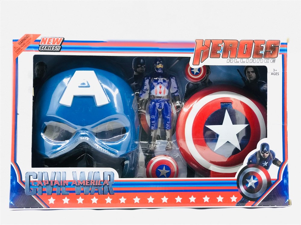 Avengers Süper Kahraman Kaptan Amerika, Kalkan ve Maske Oyuncak