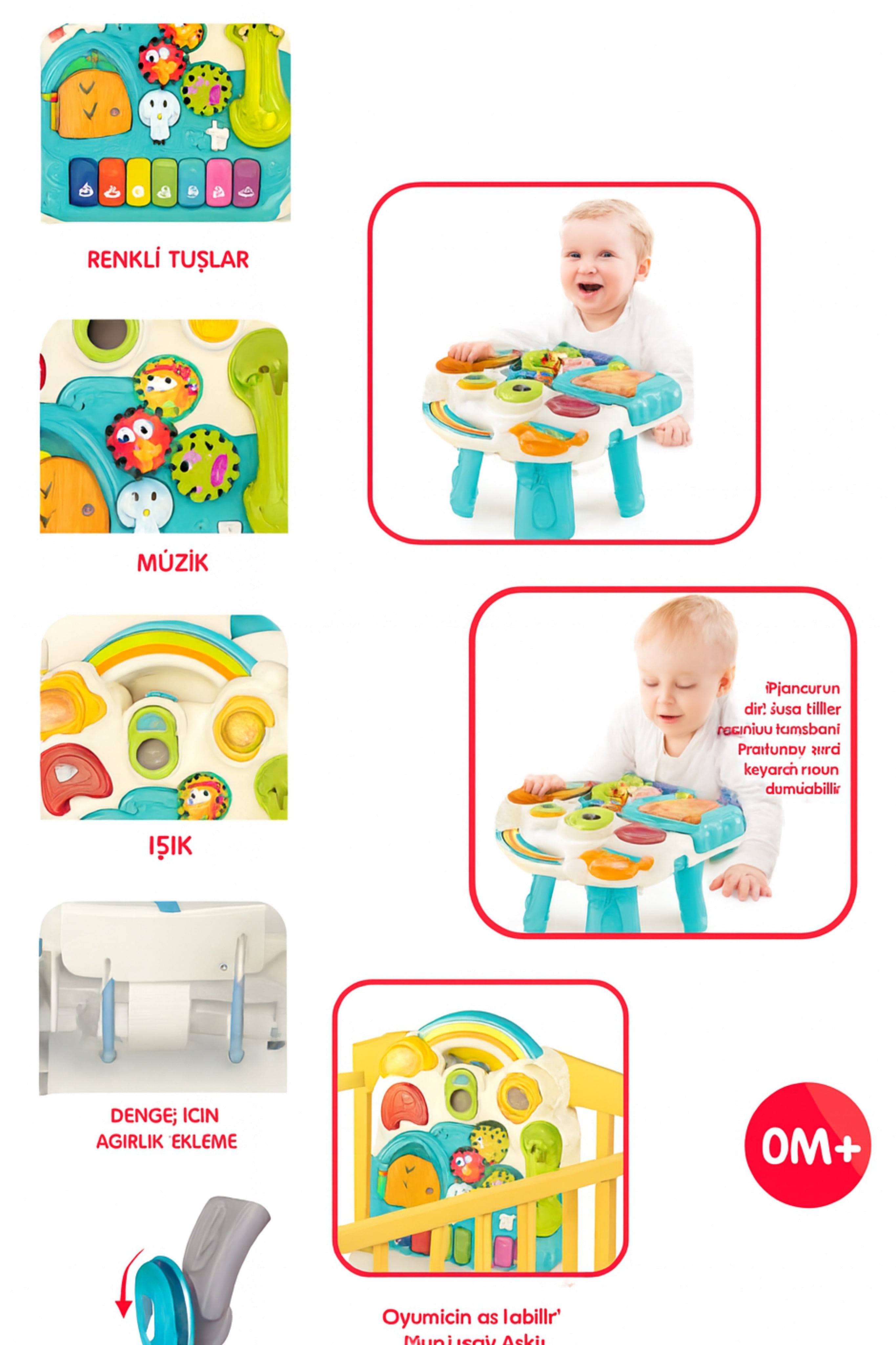 Piyanolu 4 ü 1 Arada İlk Adım Bebek Yürüteci