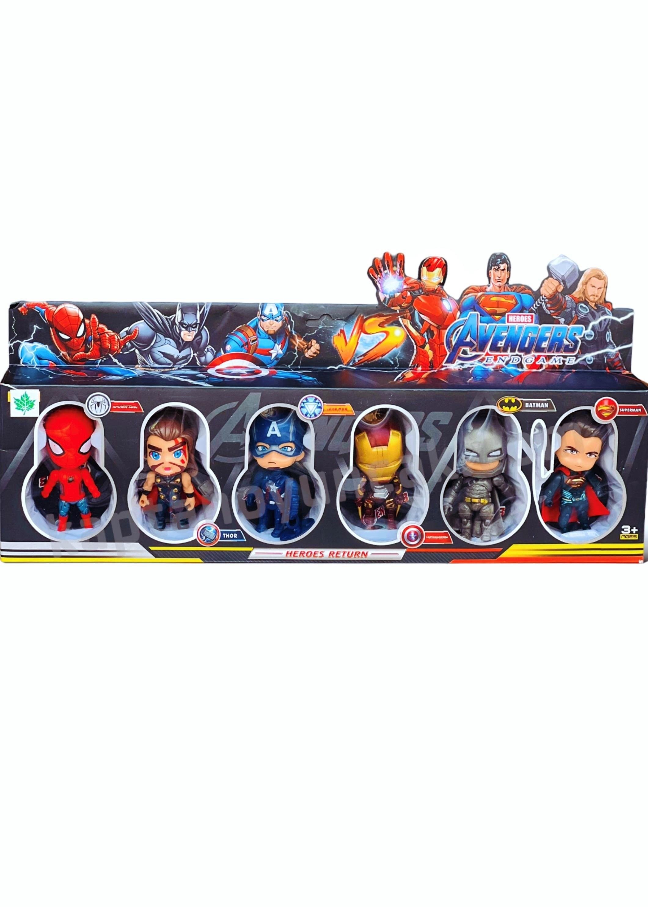 Avengers Süper Kahramanlar Mini 6'lı Figür Oyuncak Örümcek Adam Thor Kaptan Amerika İronman Batman Süper Kahraman