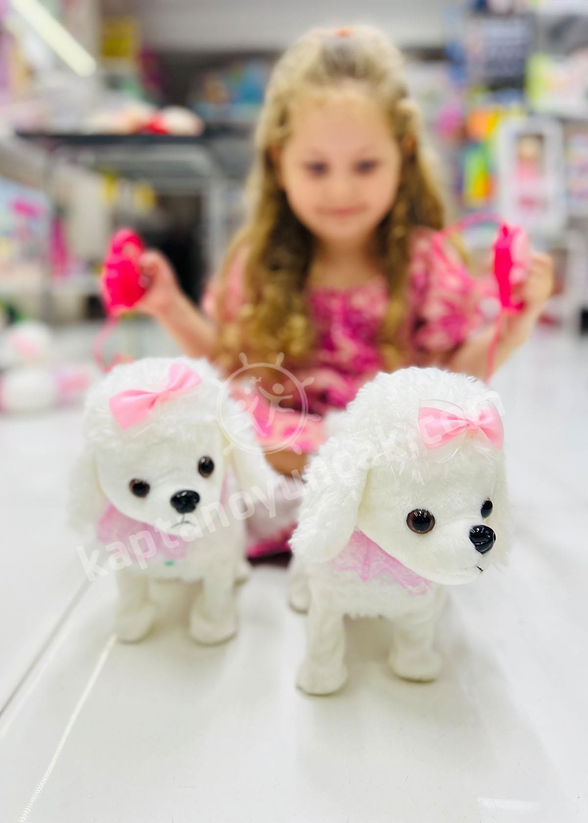Tasmalı Pilli Kumandalı Sesli Yürüyen Tasmalı Süslü Köpek