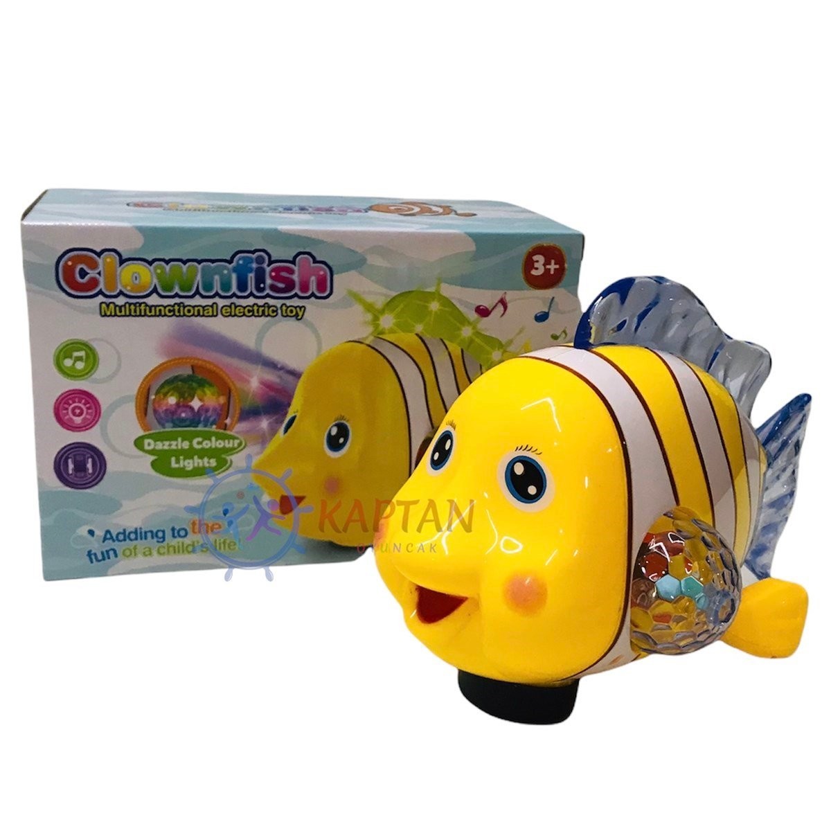 Hareketli Yürüyen Balık Oyuncak - Müzikli 3D Işıklı
