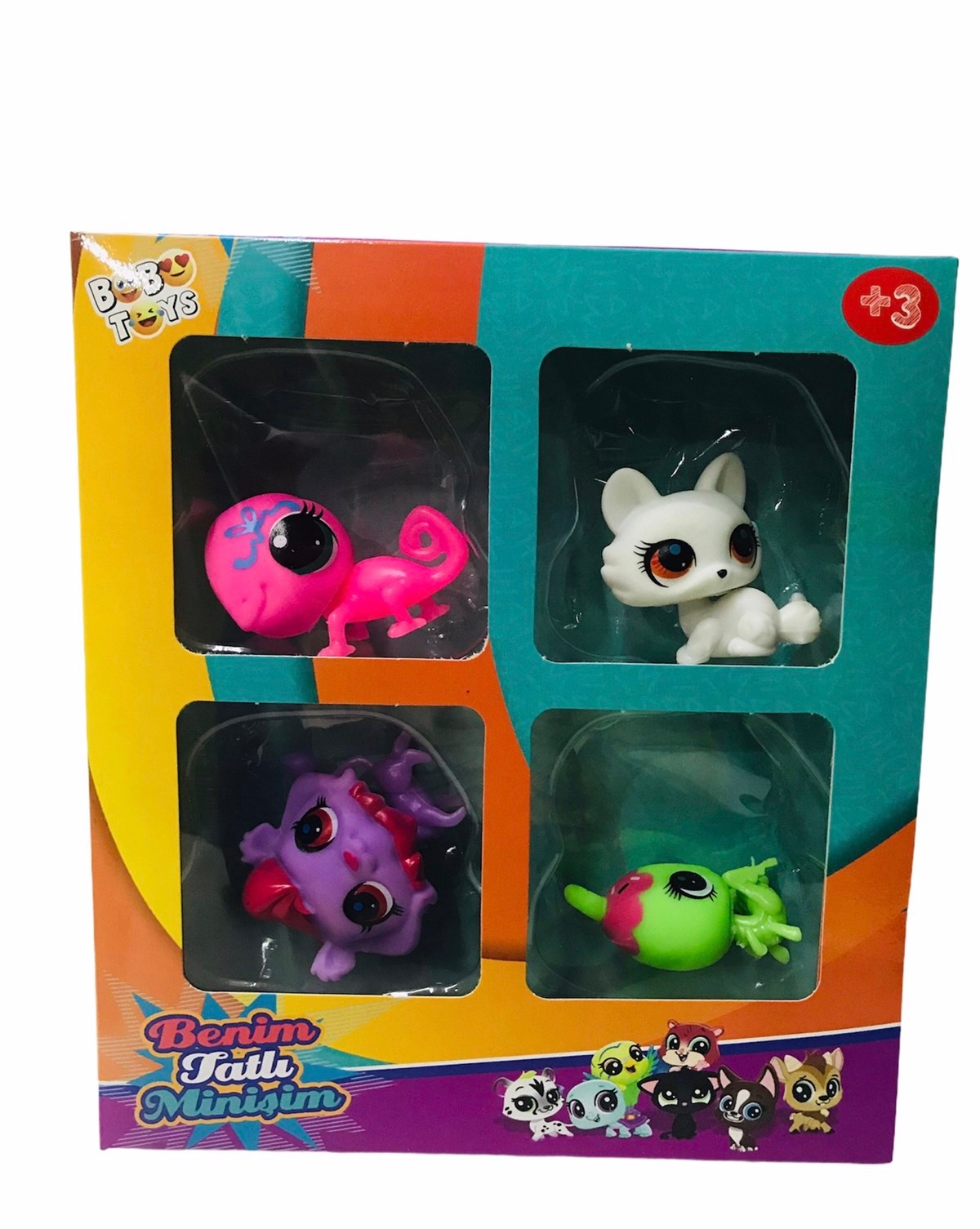 Bobotoys Neşeli Miniş Ailem 4 lü Miniş Ailesi Oyuncak