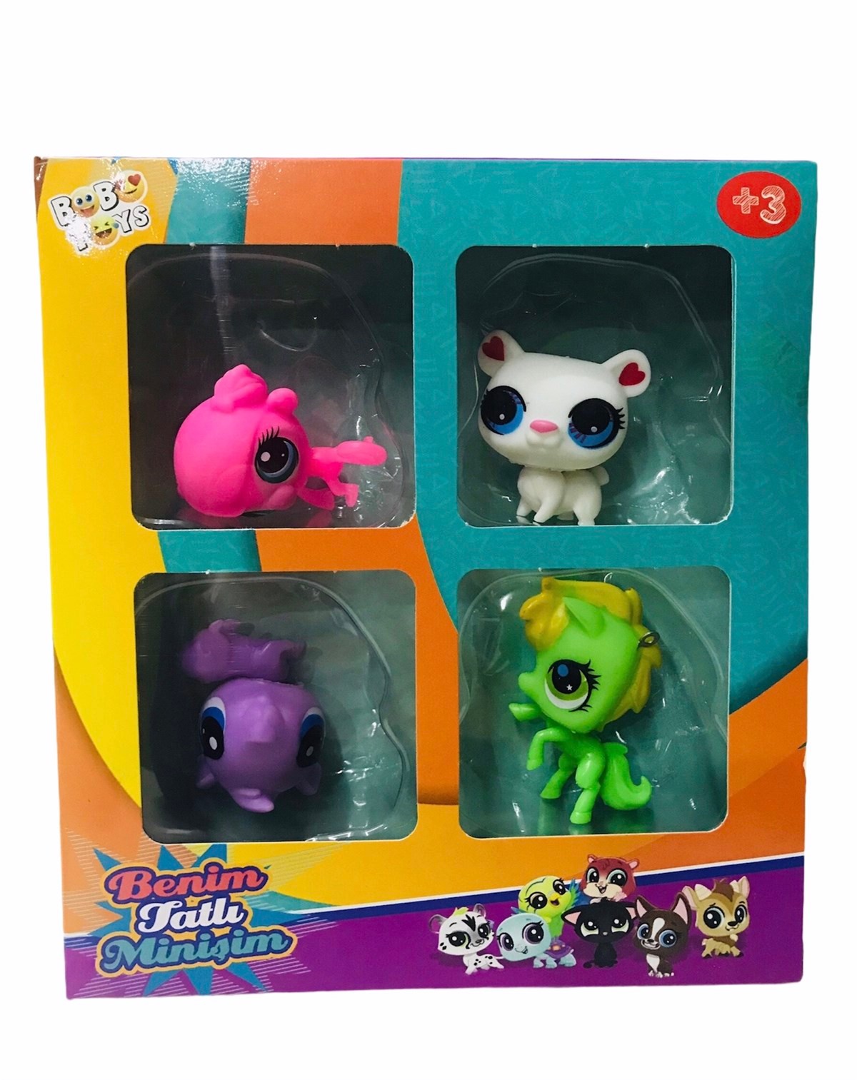 Bobotoys Neşeli Miniş Ailem 4 lü Miniş Ailesi Oyuncak