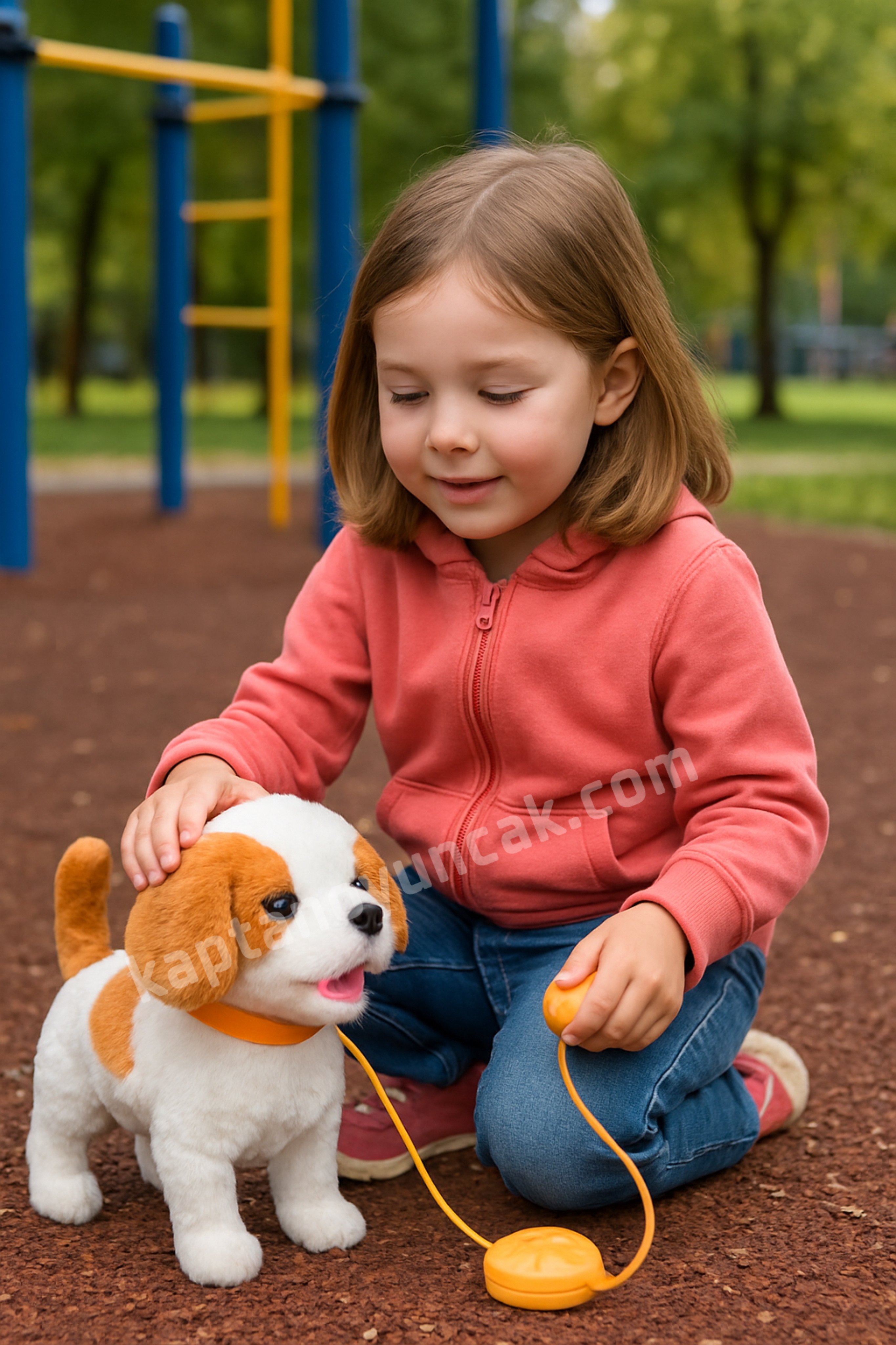 Tasmalı Hareketli Yürüyen Peluş Köpek 