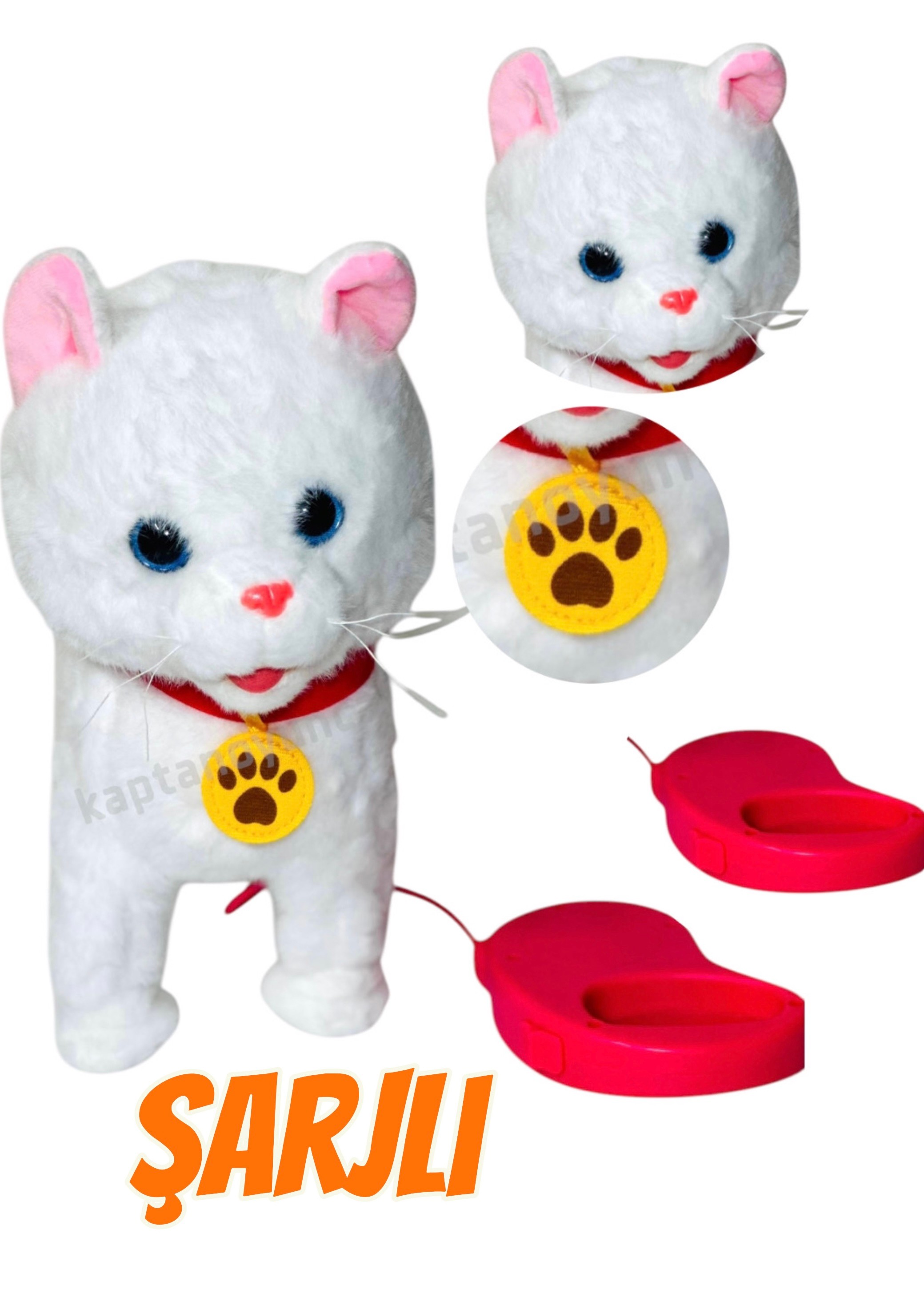 Tasmalı Dil Çıkartan Şarjlı Sesli Hareketli Sevimli Kedi Büyük Boy