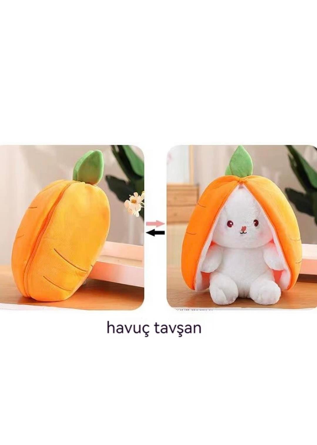 Peluş Tavşan Fermuarlı Havuç Tavşan Peluş