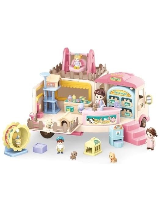 Vardem Büyük Boy Sesli Işıklı Aksesuarlı Veteriner Karavan Pet House
