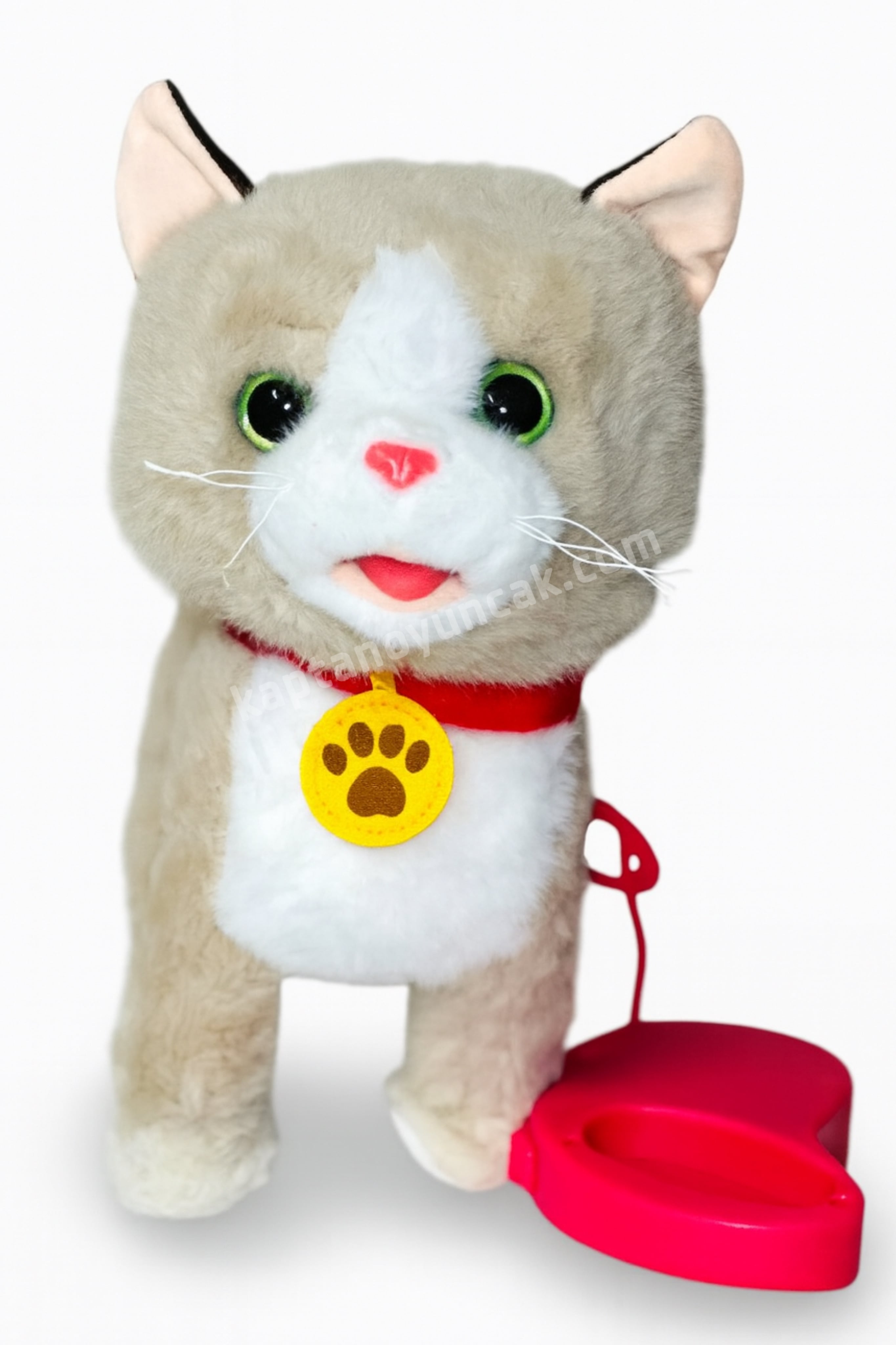Tasmalı Dil Çıkartan Şarjlı Sesli Hareketli Sevimli Kedi Büyük Boy