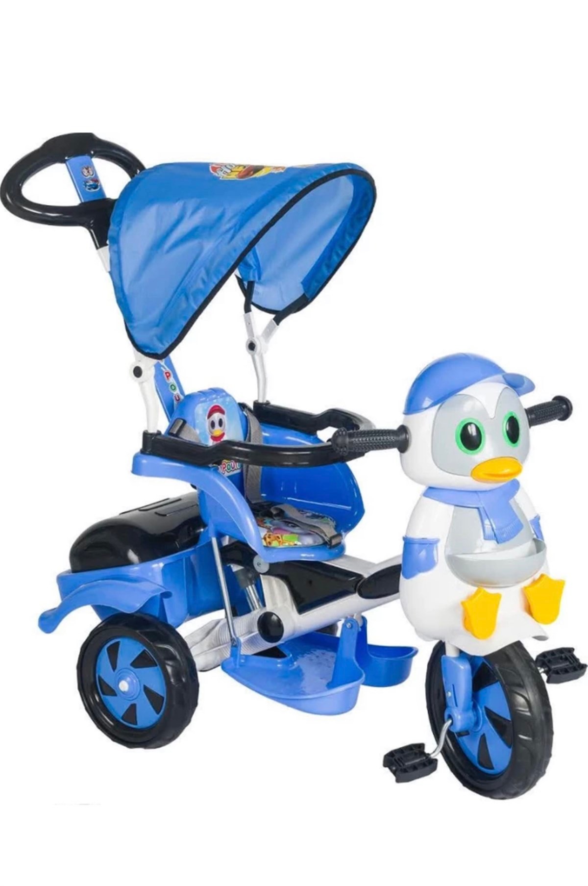 Baby Poufi Penguen Kontrollü Tenteli Müzikli 3 Tekerlekli Bisiklet