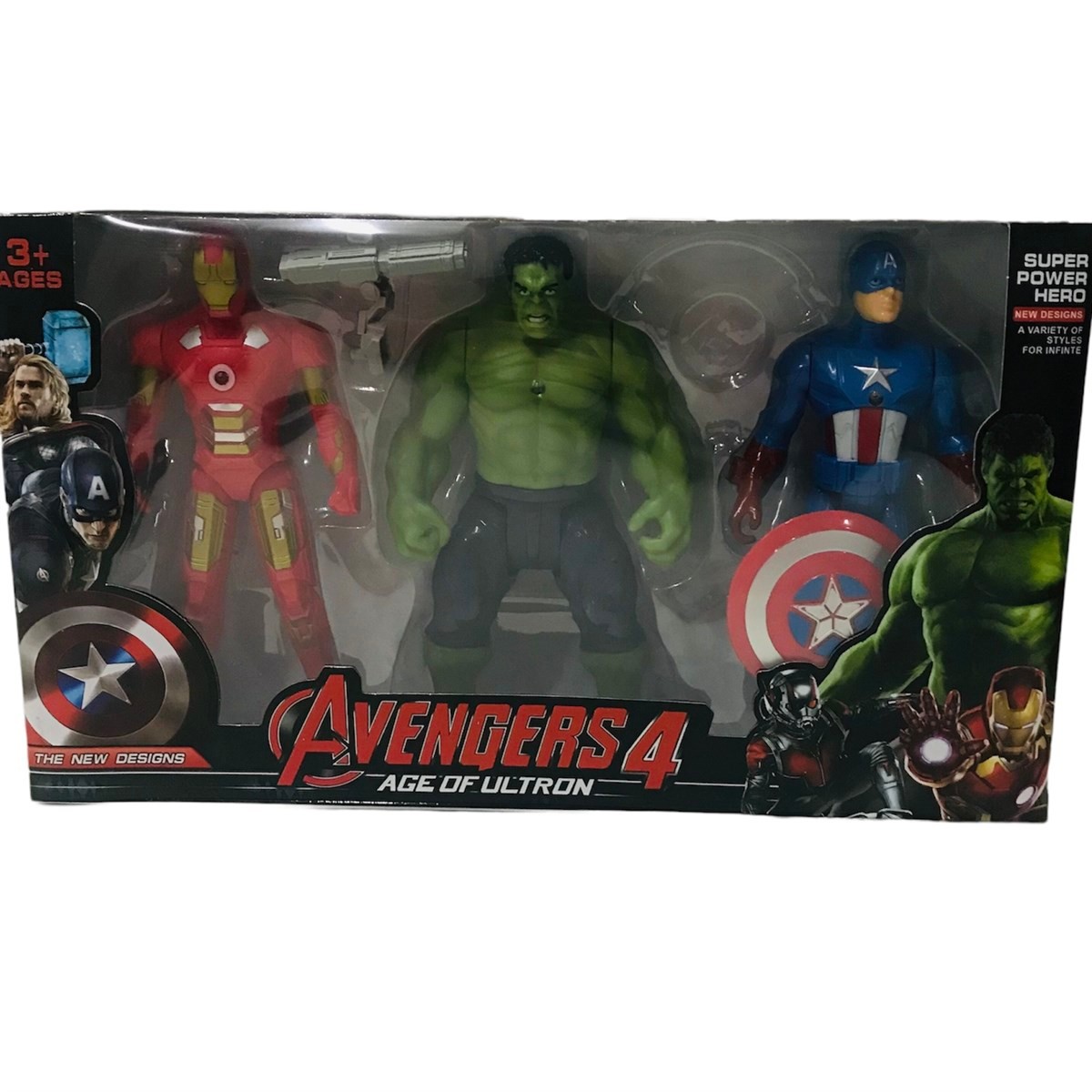 Avengers Süper Kahramanlar İron Man Hulk Kaptan Amerika 3'lü Işıklı Oyuncak
