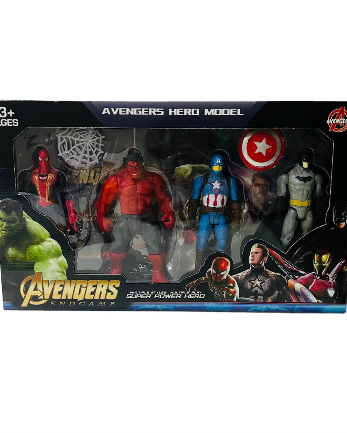 Avengers Işıklı Örümcek Adam Hulk Kaptan Amerika Batman 4'lü Oyun Seti