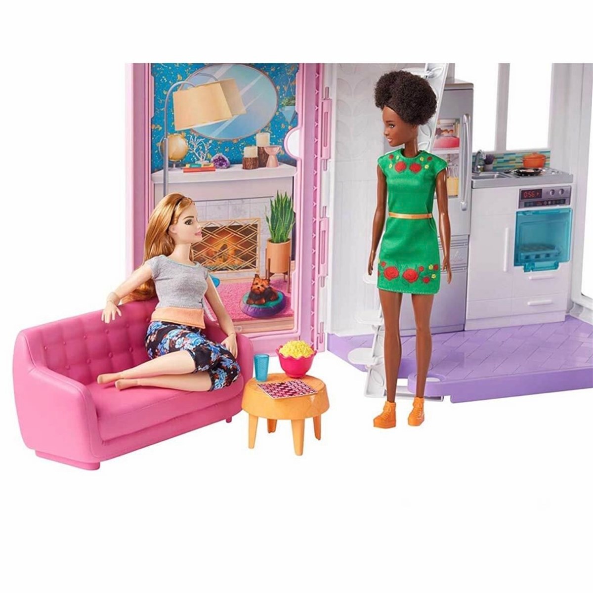 Barbie'nin Muhteşem Malibu Evi - Pembe Kutu - 6 Odalı