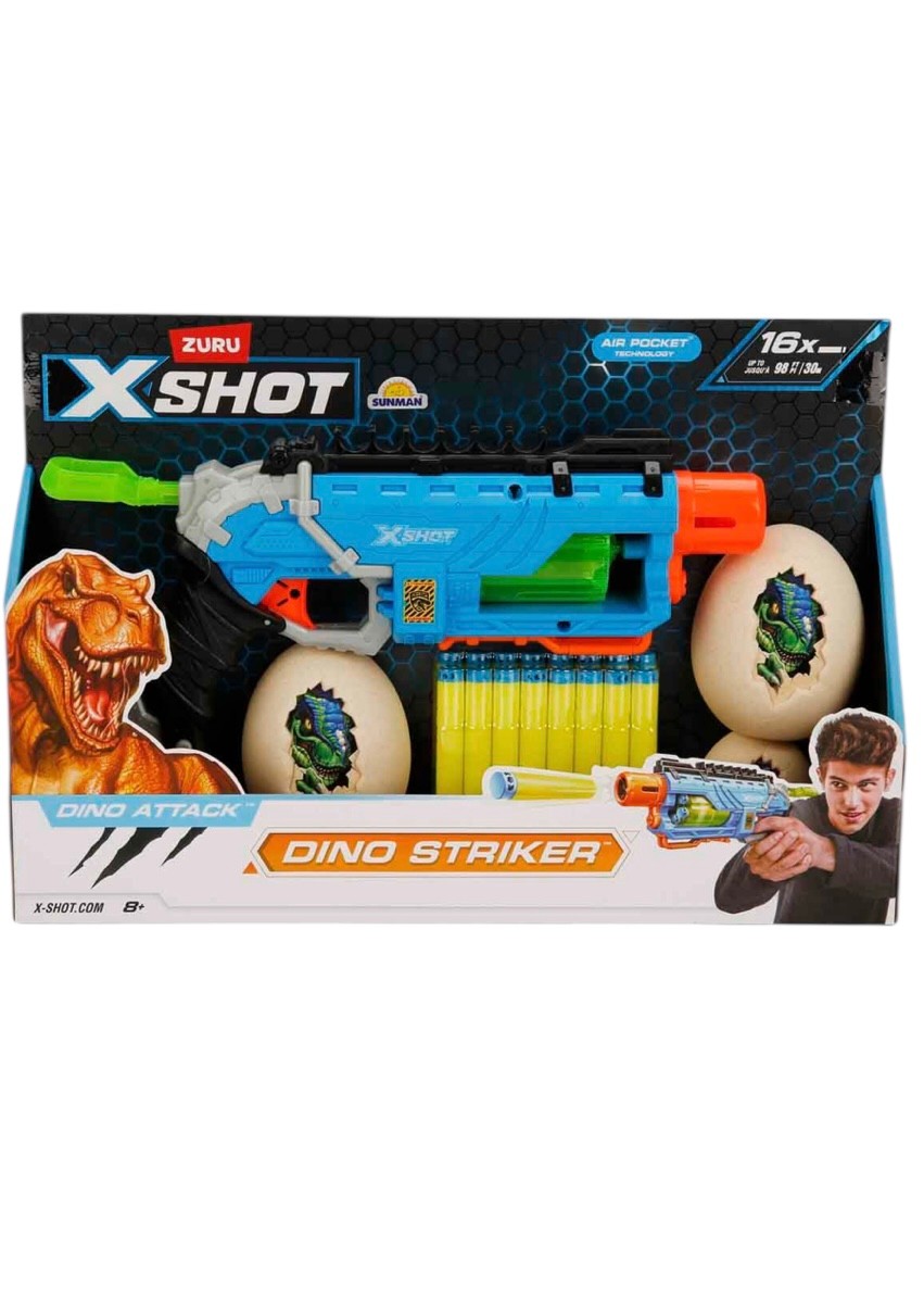 X-Shot Dino Attack Dino Striker 16 Mermili Sünger Nerf Atan Silah 32 cm