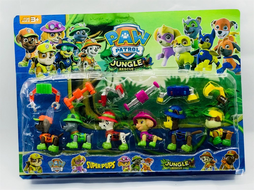 Paw Patrol 6 lı Köpek Figür ve Aksesuarlar ile 12 Parça