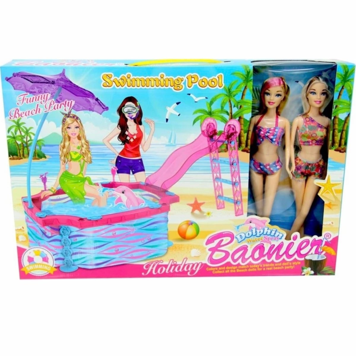 Can-Em Oyuncak Baonier 2'li Bebek Yüzme Havuzlu Oyun Seti