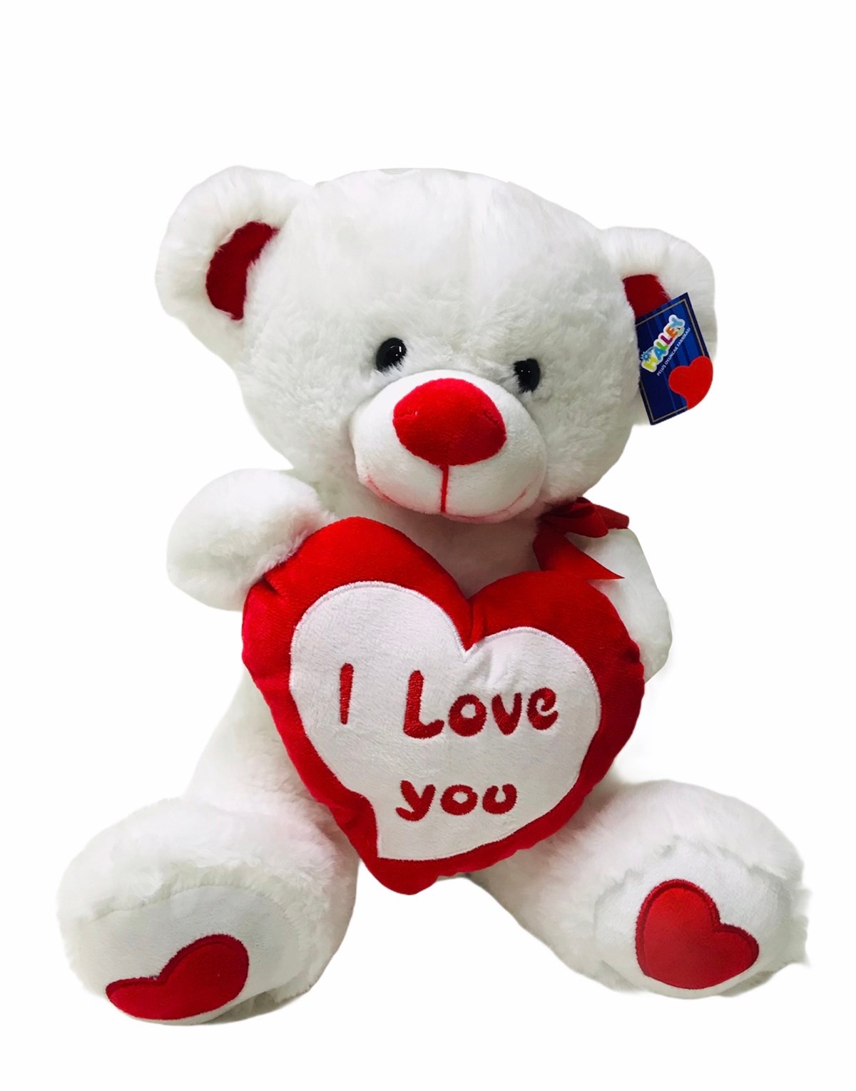 Halley Kurdeleli Love You Kalpli Sevimli Peluş Ayı 40 Cm