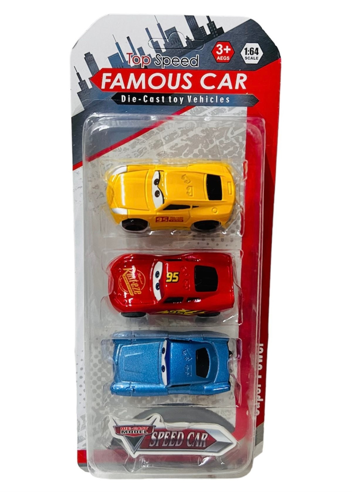 Cars Şimşek Mcqueen 3'lü Metal Araba