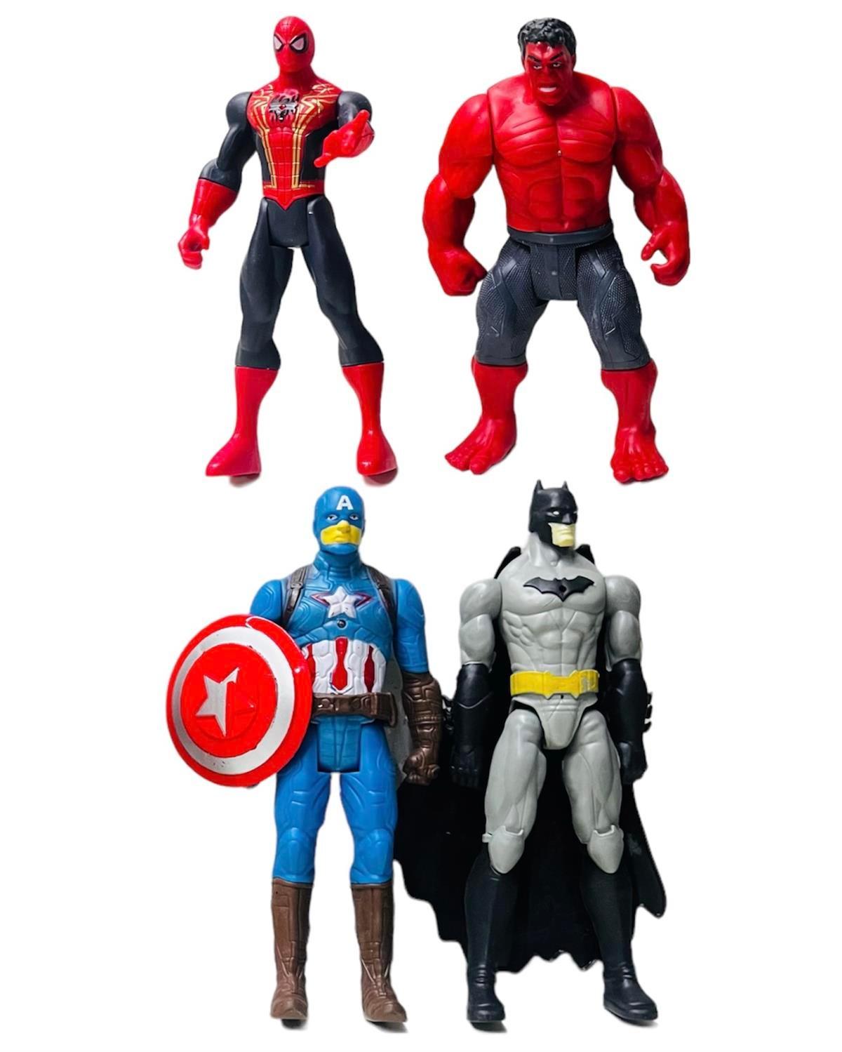 Avengers Işıklı Örümcek Adam Hulk Kaptan Amerika Batman 4'lü Oyun Seti