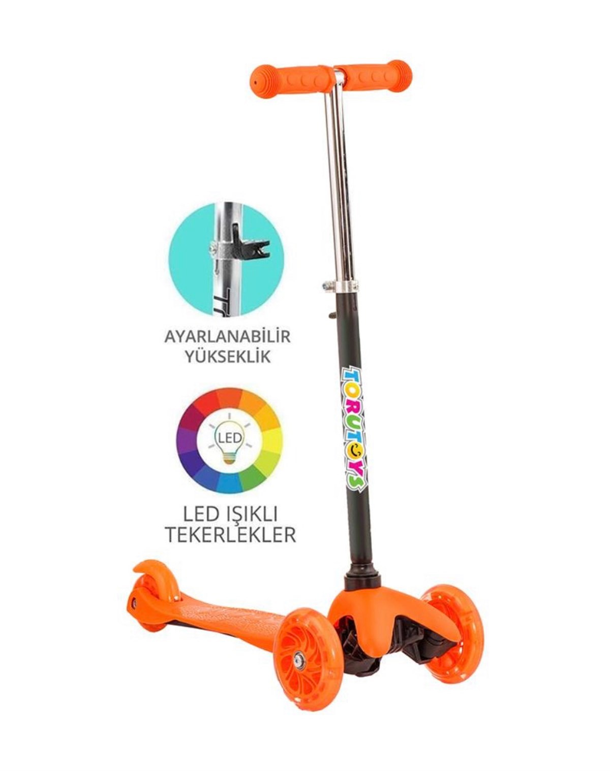 Torutoys Twist Işıklı Scooter - Ayarlanabilir Direksiyon