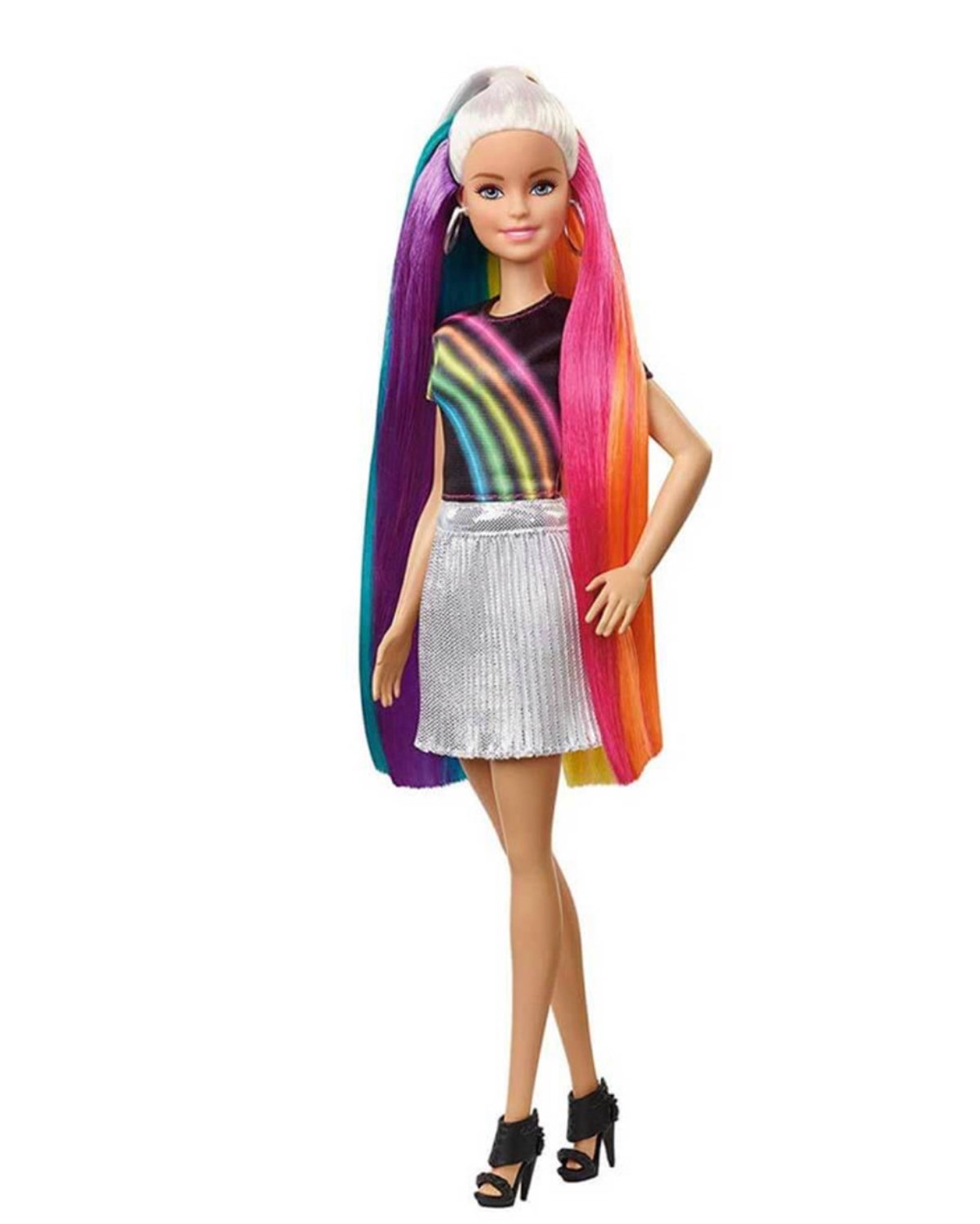 Barbie Gökkuşağı Renkli Saçlar Bebeği