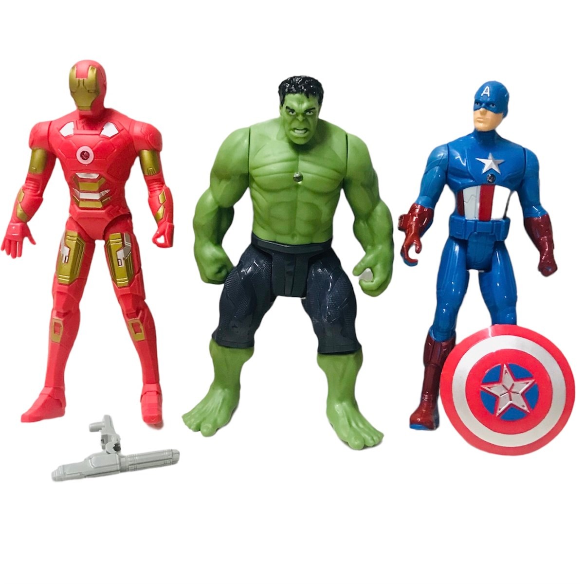 Avengers Süper Kahramanlar İron Man Hulk Kaptan Amerika 3'lü Işıklı Oyuncak