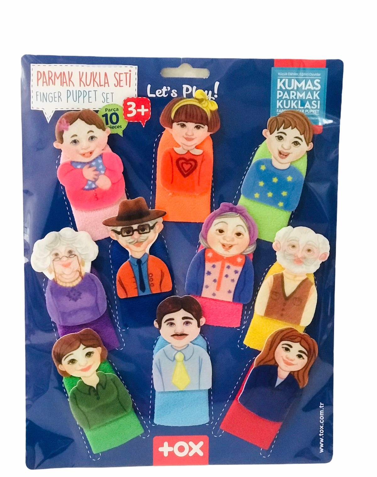 Kumaş Parmak Kukla 10 LU Aile Kukla Oyuncak