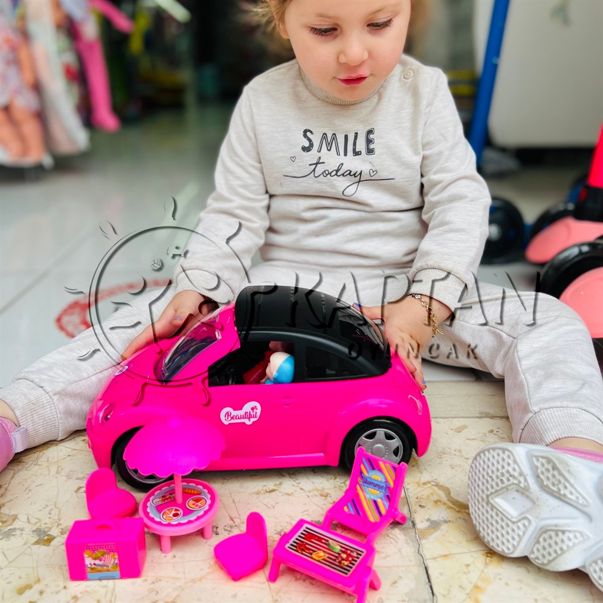 King Arabalı Bebek Aile Piknik Oyun Seti