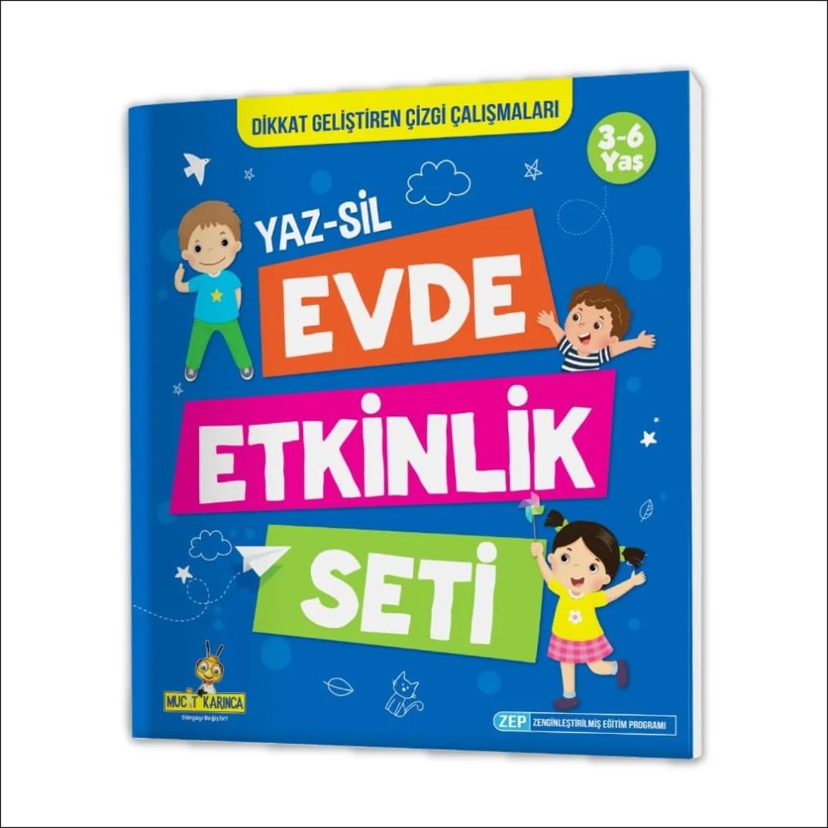 3-6 Yaş Evde Etkinlik Seti (Çizgi Çalışmaları, Sayılar, Geometrik Şekiller, Mantık Soruları, Dikkat Geliştirme)