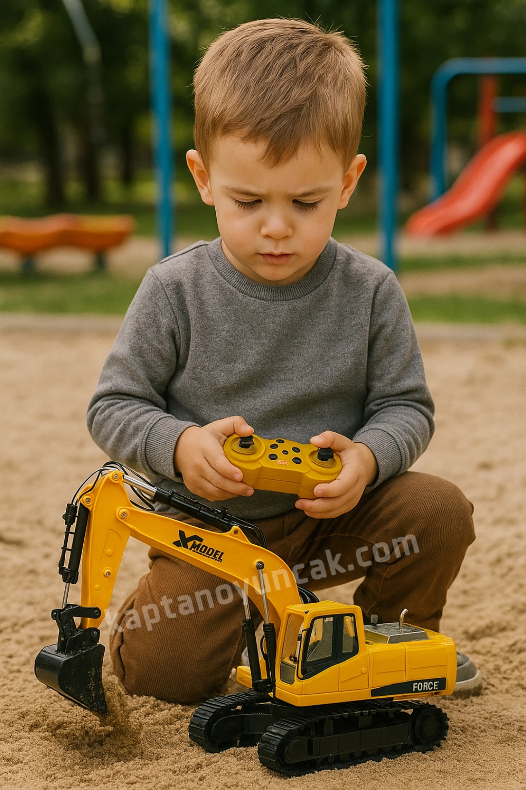 Vardem Uzaktan Kumandalı Şarjlı Paletli 13 Fonksiyonlu Ekskavatör Kepçe