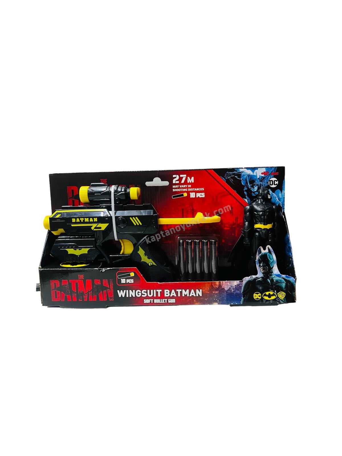Batman Sünger Mermi Atan Nerf Tabanca Batman Figür Oyuncak Hediyeli