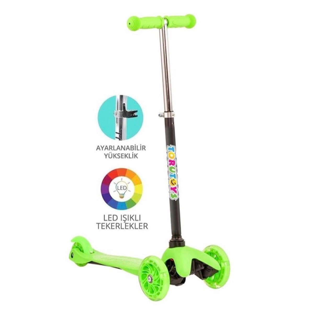 Torutoys Twist Işıklı Scooter - Ayarlanabilir Direksiyon