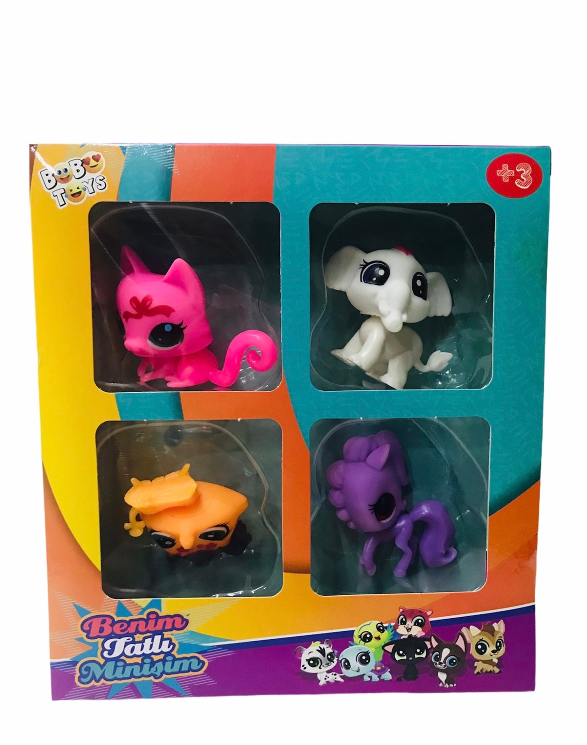 Bobotoys Neşeli Miniş Ailem 4 lü Miniş Ailesi Oyuncak