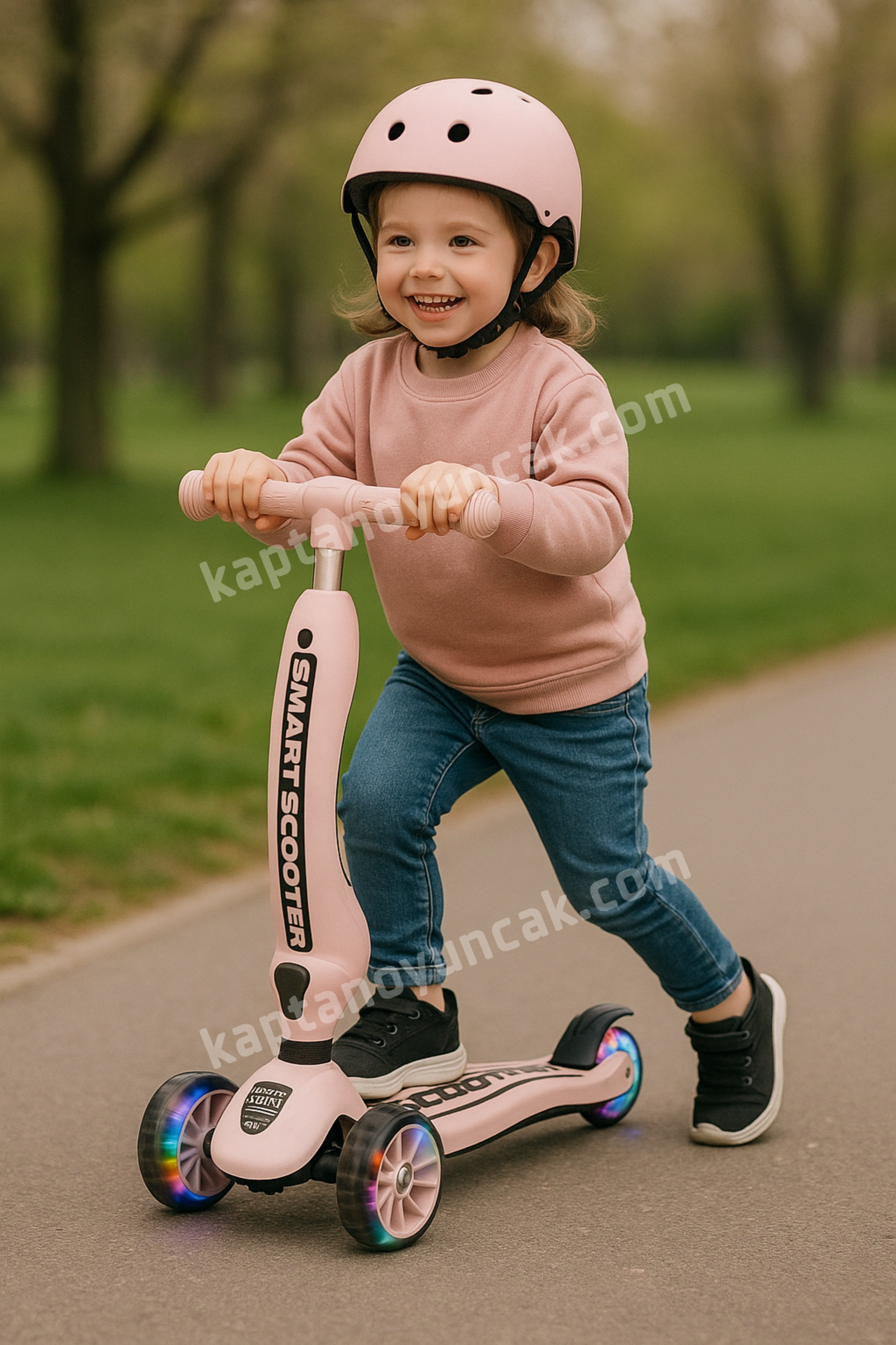 Smart Tekerlekleri Led Işıklı Oturaklı Scooter