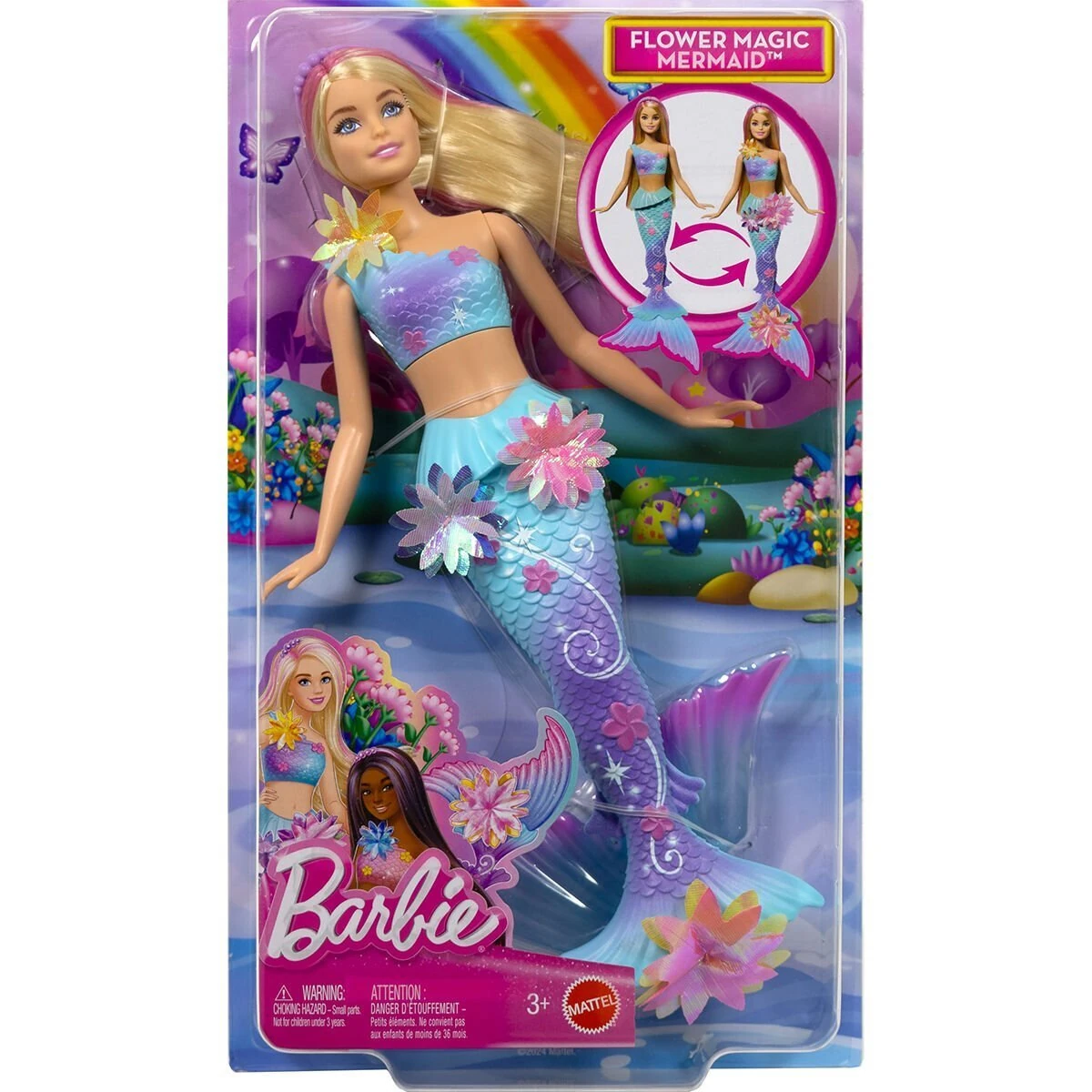 極美バーズアイ・美トラ目・本ハギ8剣キュー JDM72 Barbie Büyülü Çiçekler Deniz Kızı - Flower Magic Mermaid