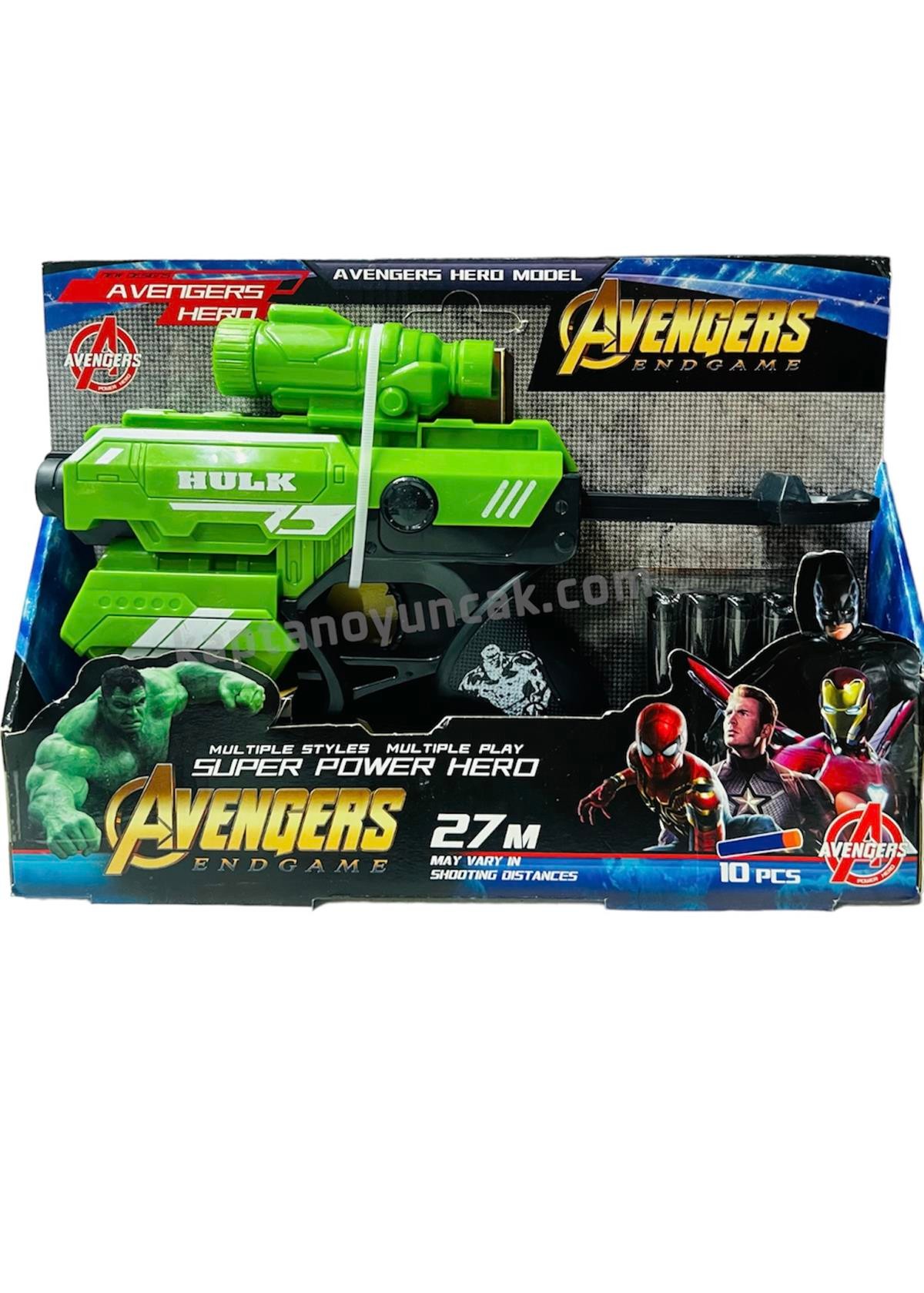 Avengers Sünger Mermi Atan Nerf Tabanca Hulk Modeli