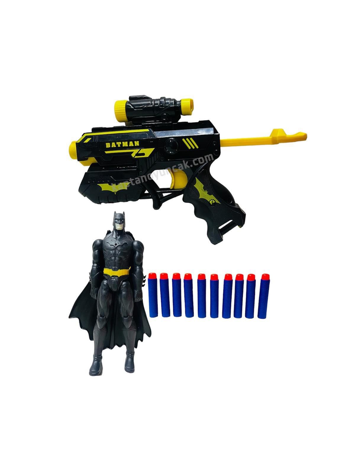 Batman Sünger Mermi Atan Nerf Tabanca Batman Figür Oyuncak Hediyeli