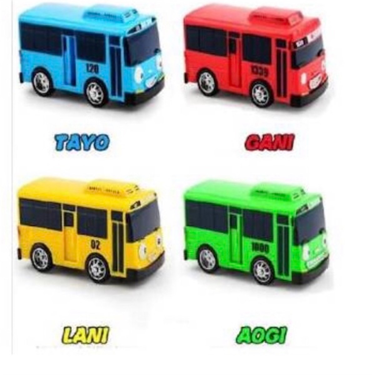 Tayo Otobüs Çek Bırak Sevimli Tayo Otobüsler 4'lü