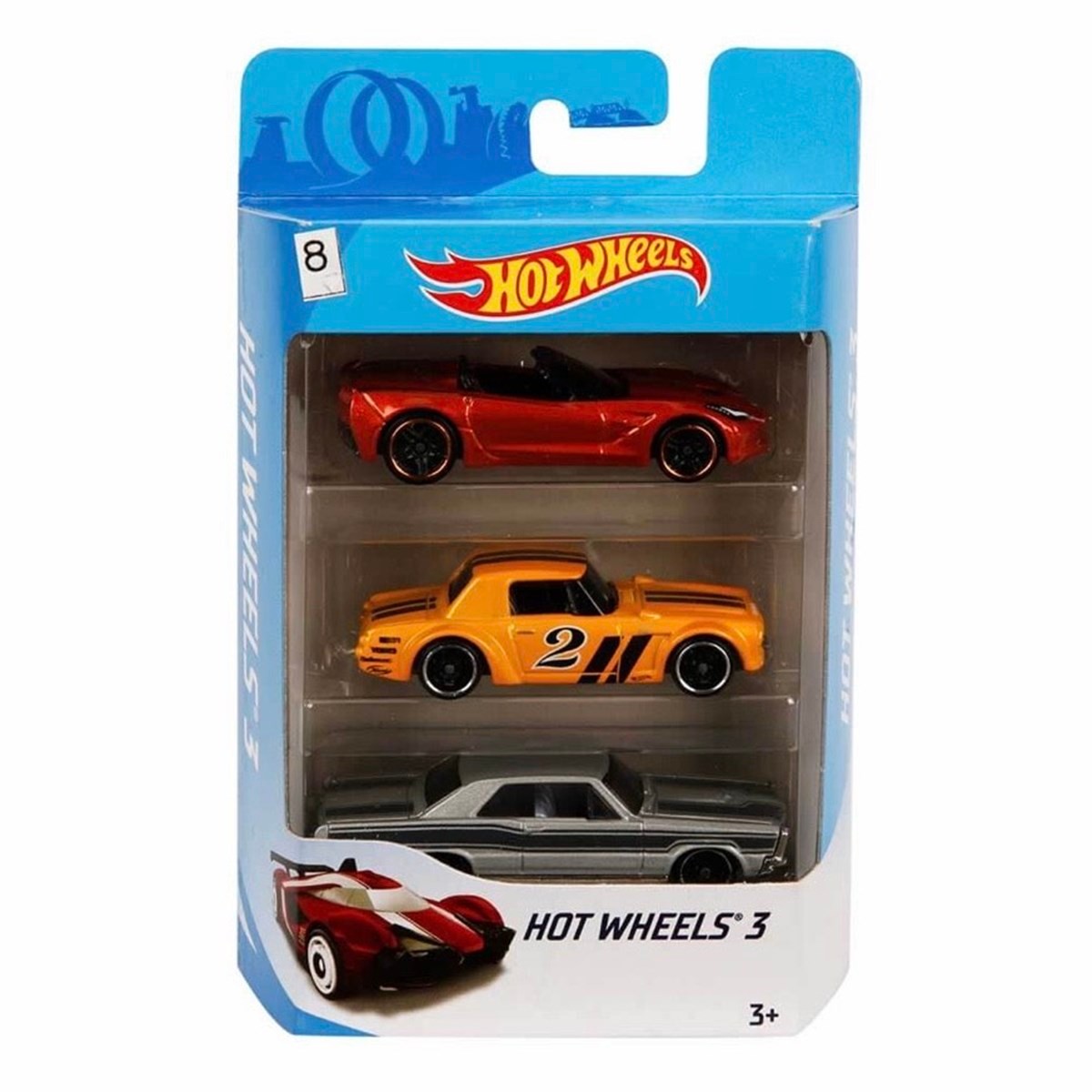 Hot Wheels 3'lü Metal Araba Seti - K5904