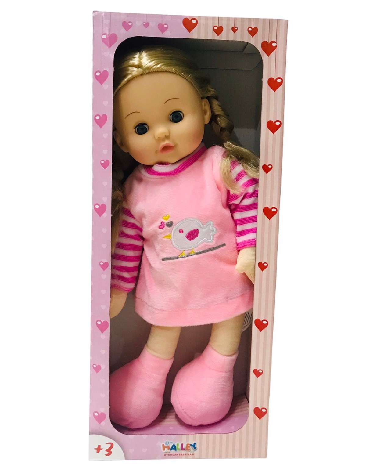 Halley Elbiseli Saçlı Ayşecik Bez Bebek 40 Cm Oyuncak