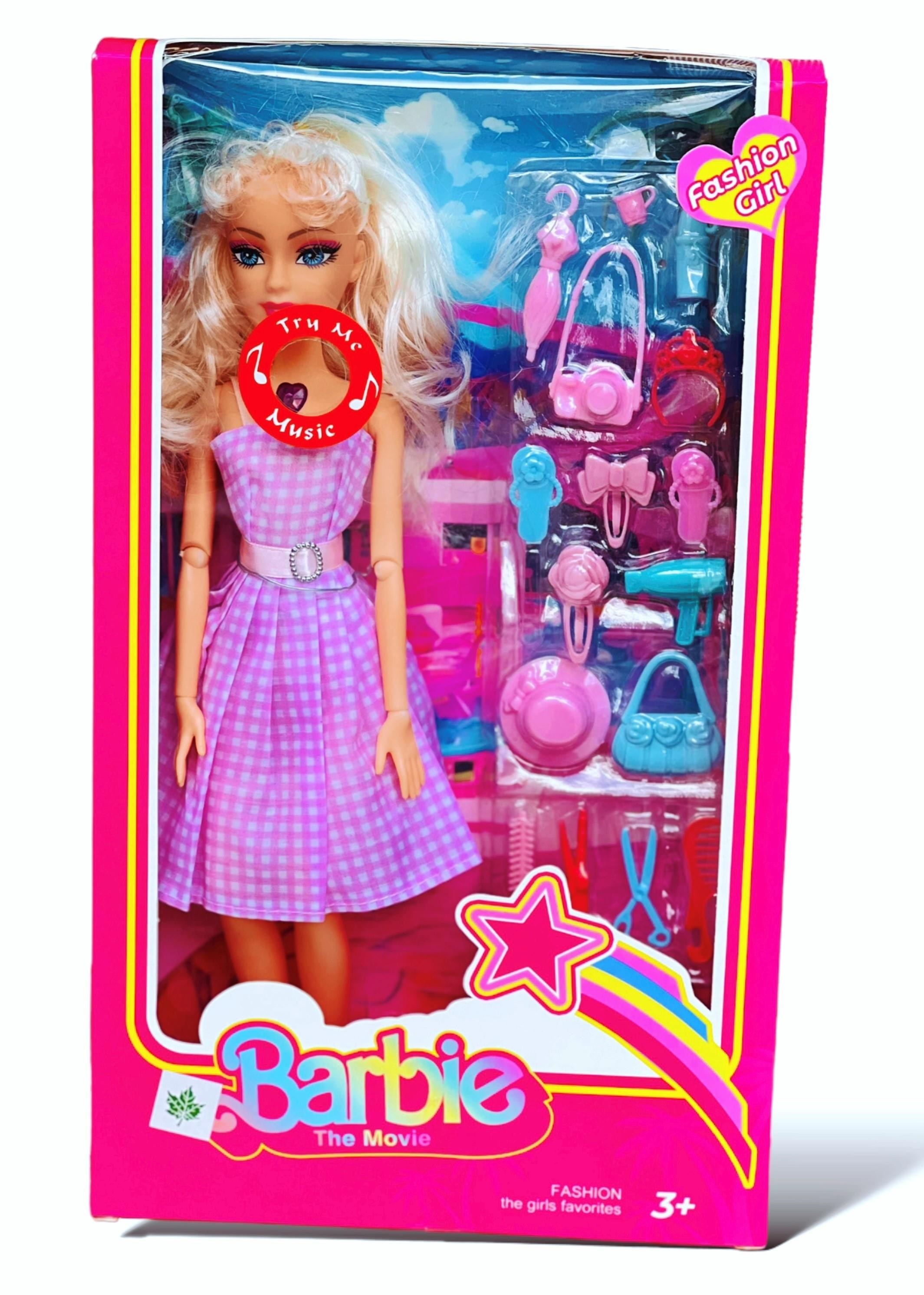 Barbie Müzikli Aksesuarlı Eklemli Bebek Oyun Seti