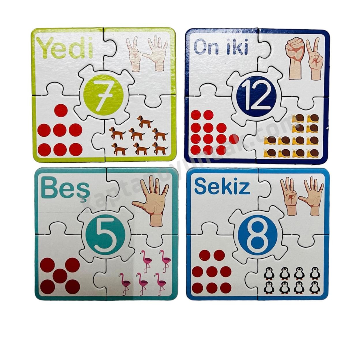 Eğitici Çark Puzzle Sayılar Ve Meslekler