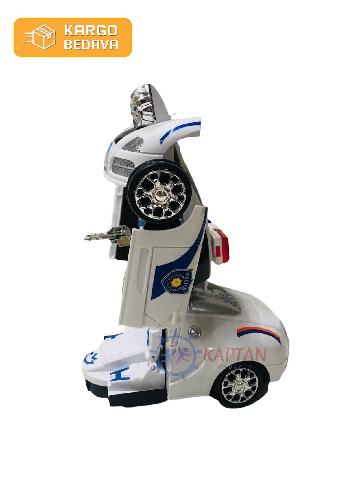 Robota Dönüşen Sesli Işıklı Polis Arabası